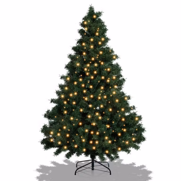 Jopassy 180 Albero di Natale artificiale con 860 aghi in PVC, 250 luci LED bianco caldo e supporto in metallo, Albero di Natale, Albero di Natale
