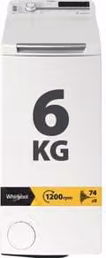 Lavatrice a libera installazione a carica dall'alto Whirlpool: 6,0 kg - ZEN TDLR 6252BS IT 859991644920