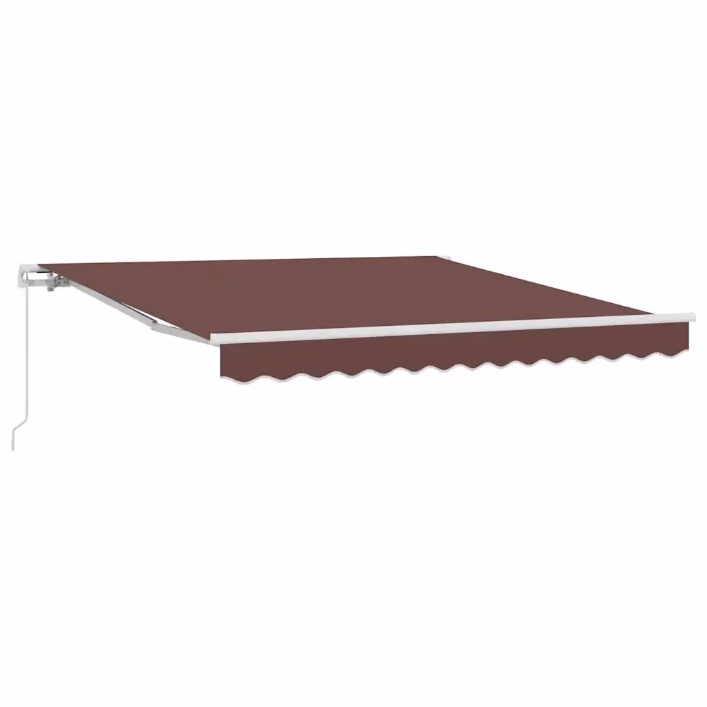 vidaXL Tenda Sole Retrattile Manuale con Bracci Pieghevoli in Alluminio e Poliestere, L: 300 cm, P: 250 cm, Marrone – 2