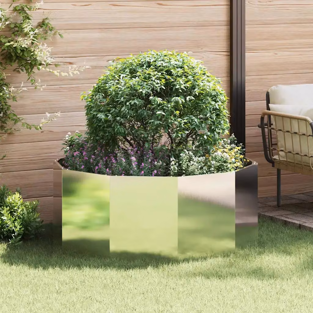 Fioriera vidaXL in acciaio inossidabile argento L/P/H: 120 x 120 x 50 cm – 1