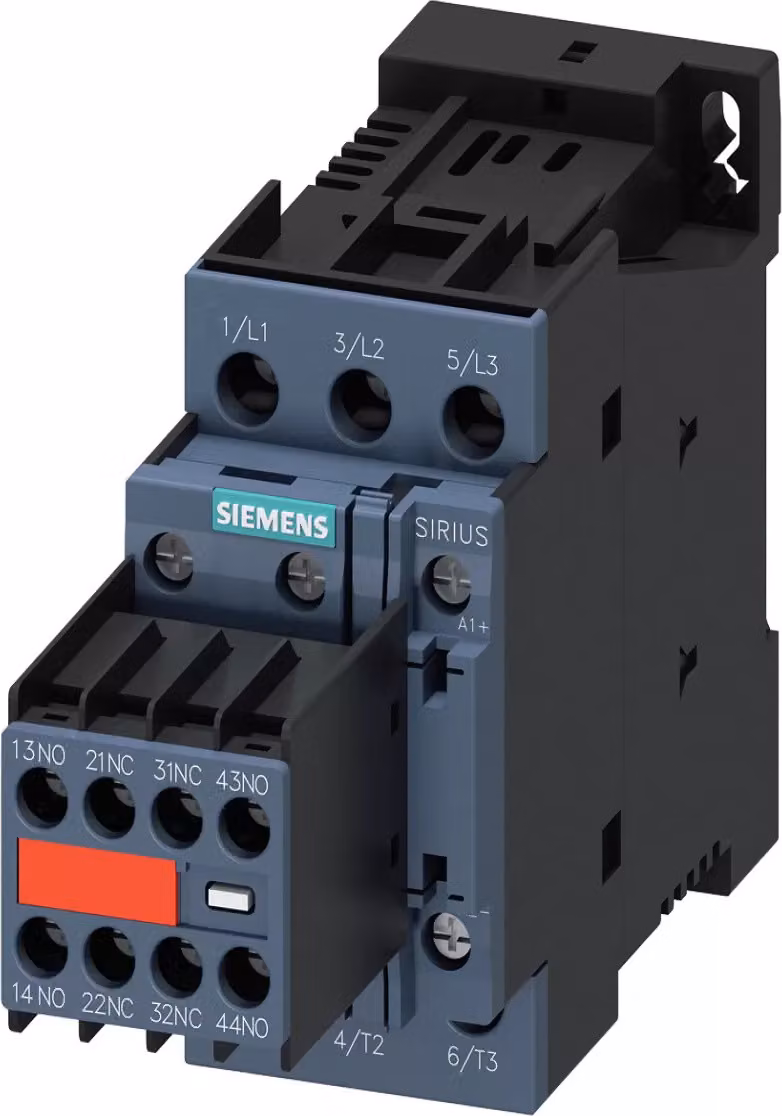 Contattore Siemens, AC-3e, 9 A/4 kW/400 V, a 3 poli, 24 V CC, 2S+2Ö, collegamento a vite 3RT20231FB443MA0