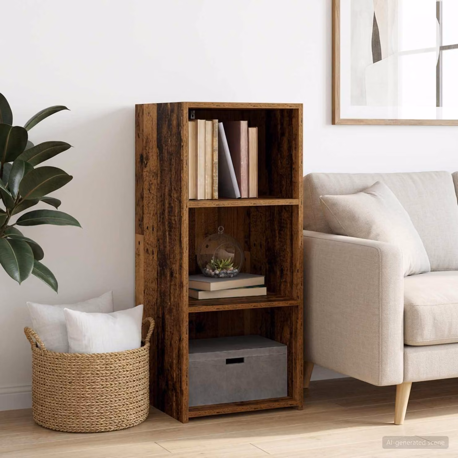 Credenza moderna vidaXL in legno ingegnerizzato marrone L: 40 cm, P: 41 cm, H: 93 cm