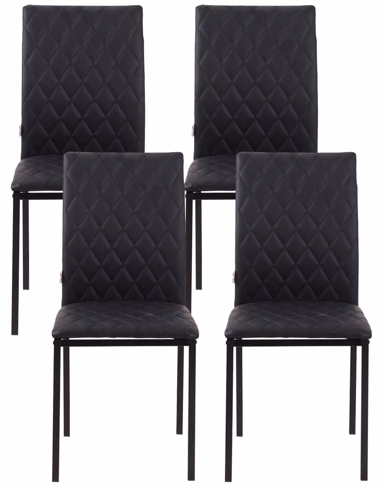 HOMCOM Sedia da pranzo, set da 4 sedie da pranzo, sedie da pranzo imbottite, ecopelle