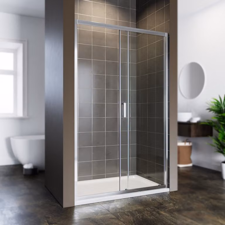 Porta scorrevole per doccia Doccia a incasso Porta per doccia Vetro di sicurezza ESG Shower 110x185cm