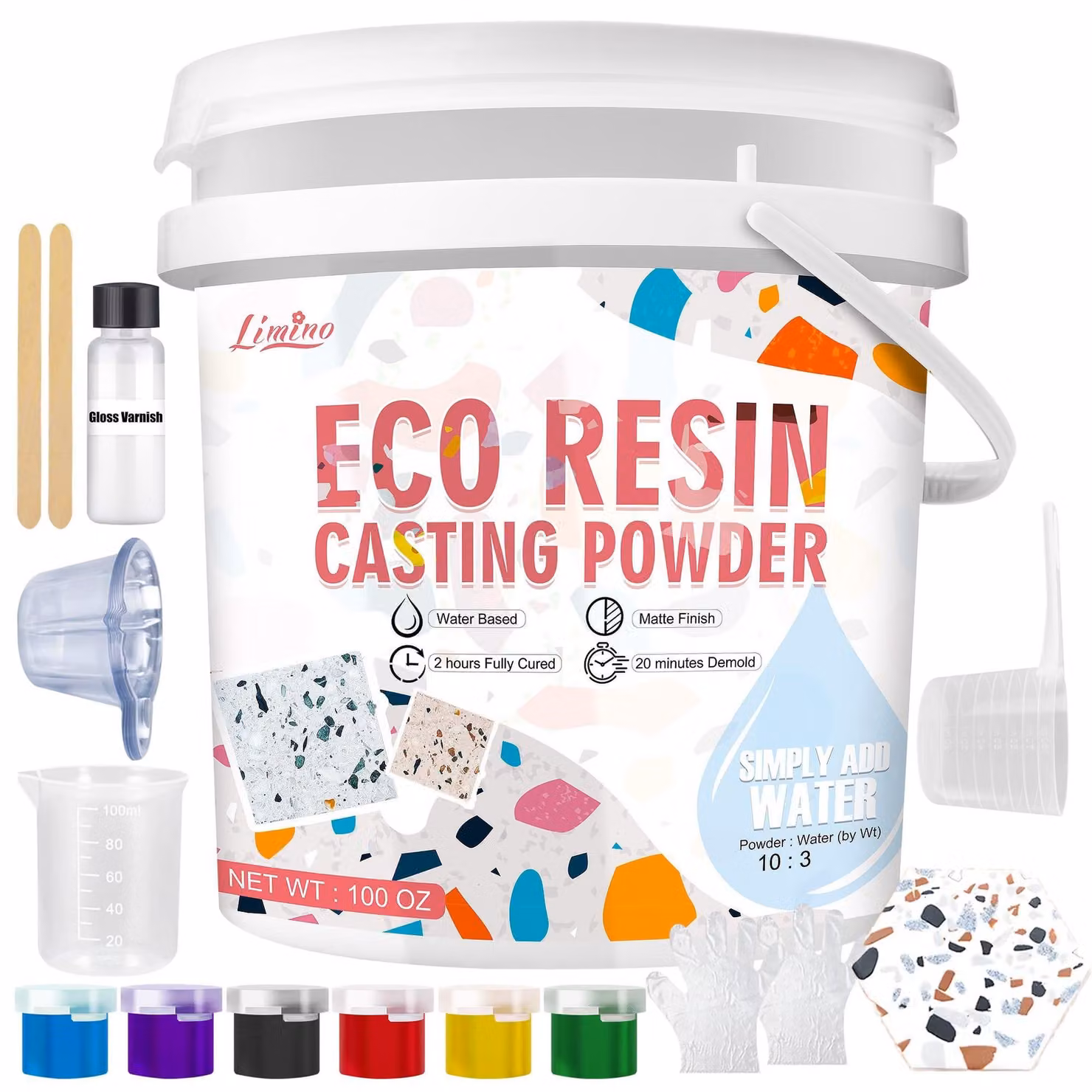 Polvere di gesso bianca da 2,8 kg - Kit fai-da-te per Vetroceramica con accessori