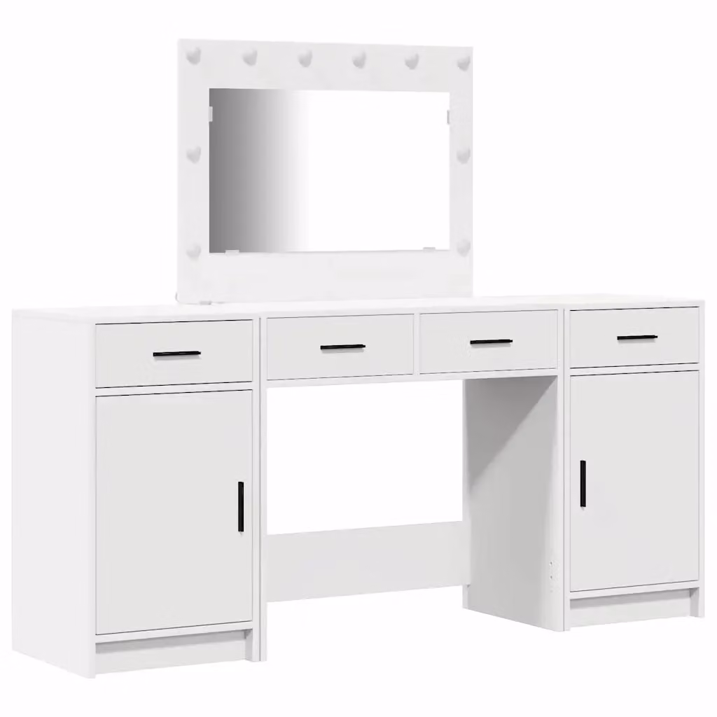 Set da trucco moderno con specchio LED Hollywood di vidaXL, colore bianco, L: 78,5 cm, P: 40,3 cm, H: 135 cm – 2