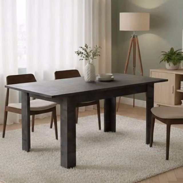 Tavolo da pranzo estensibile DMORA moderno in stile rettangolare, Grigio, L: 137 cm, P: 90 cm, H: 79 cm