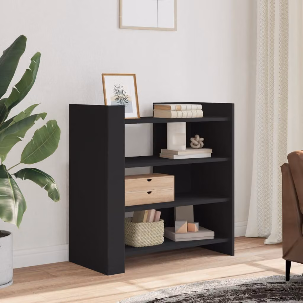 Credenza nera vidaXL in legno multistrato e MDF, design minimalista, sospesa, L 73,5 cm x P 35 cm x H 75 cm
