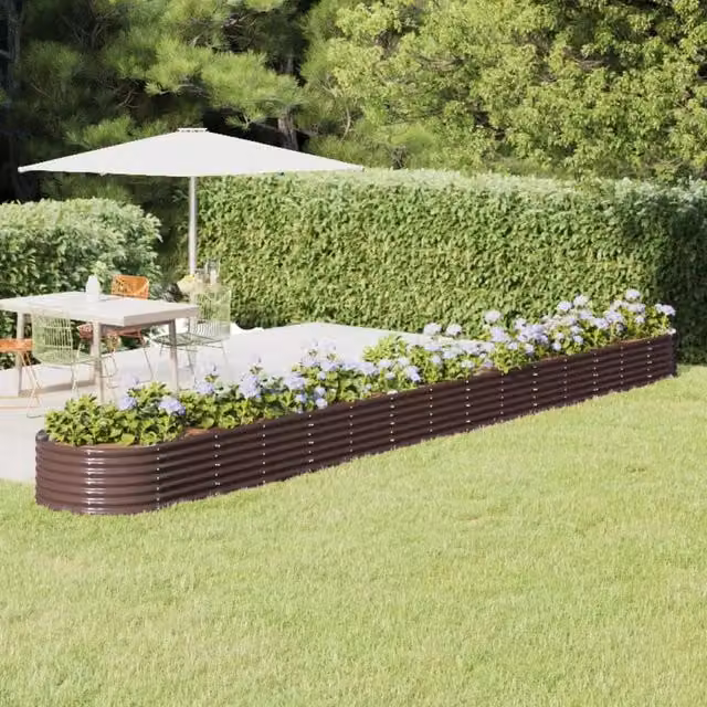 Letto rialzato da giardino Videx in acciaio zincato marrone L: 620 cm, P: 80 cm, H: 36 cm – 1
