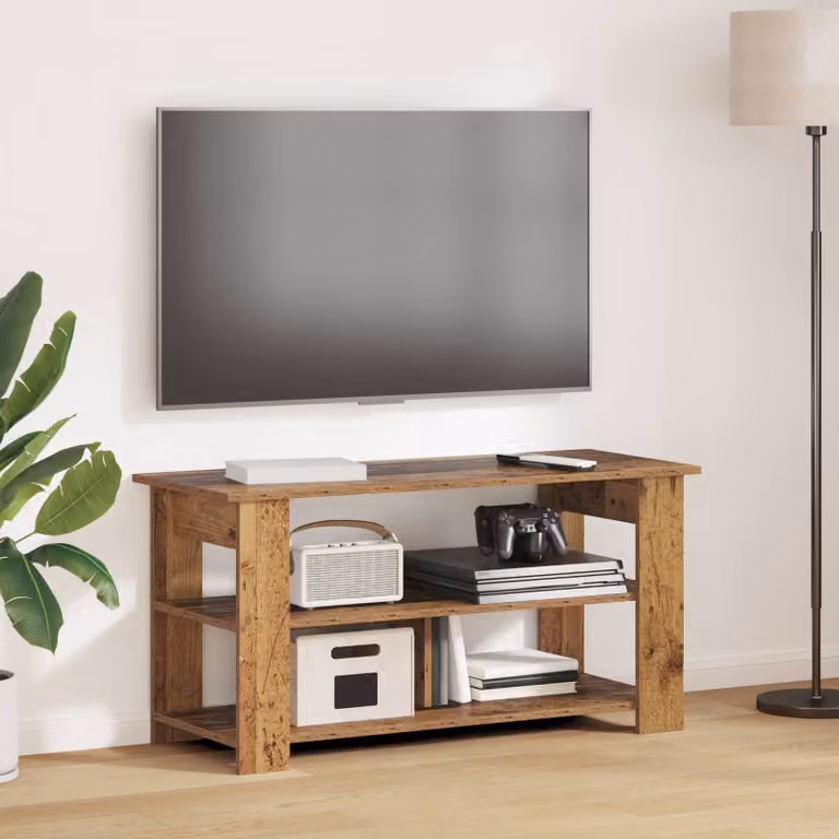 Supporto TV moderno vidaXL in legno marrone L 100 cm x P 40 cm x H 50 cm