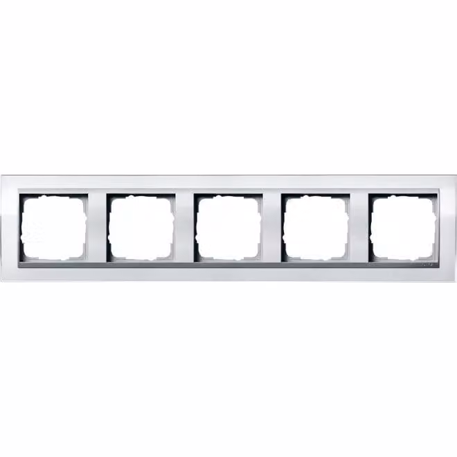 Gira 0215726 Cornice di copertura a 5 posti per colore Alluminio Gira Event Bianco Trasparente