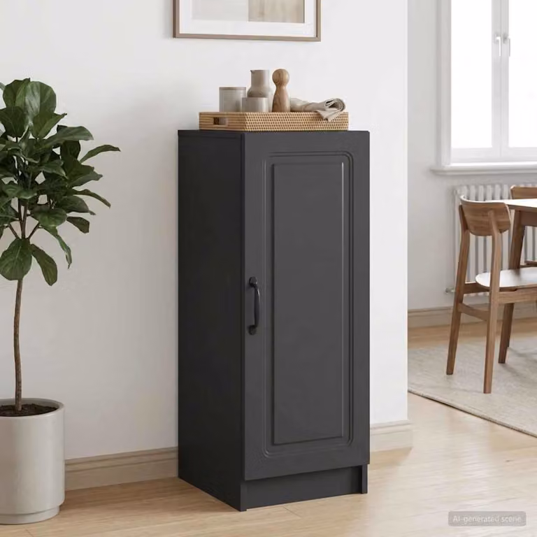 Credenza moderna vidaXL in legno ingegnerizzato nero L: 33 cm, P: 34,5 cm, H: 87 cm