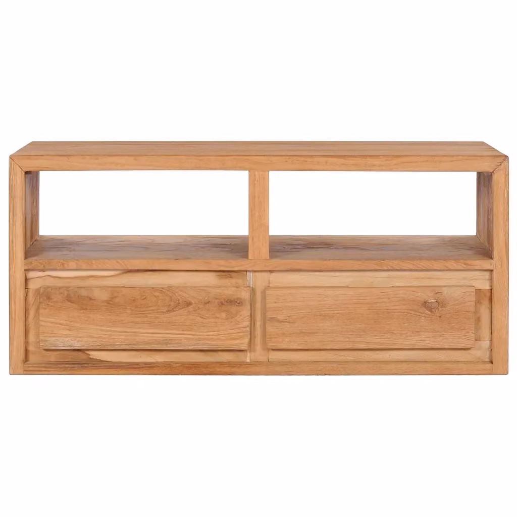 Mobile Porta TV vintage vidaXL in legno di teak e acacia marrone L 90 cm x P 30 cm x H 40 cm – 2