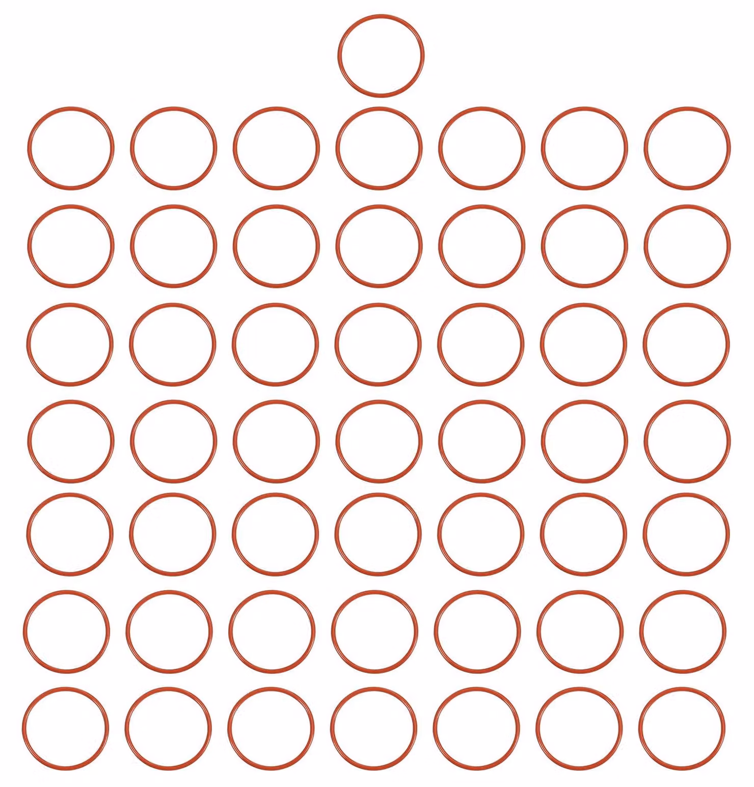 50 O-ring in silicone rosso, dimensioni 36x40x2 mm, guarnizioni