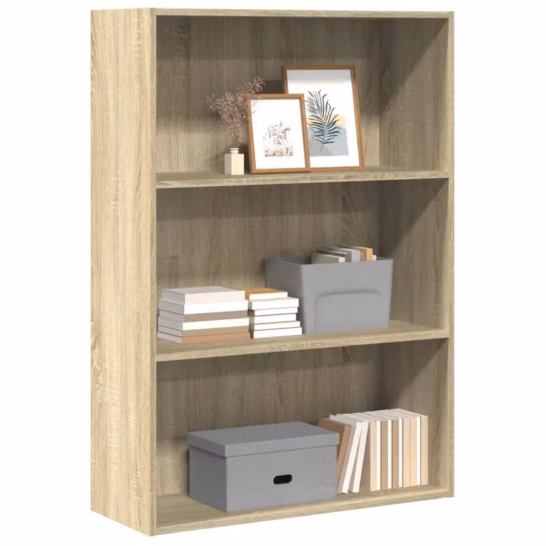 Libreria moderna vidaXL in legno marrone con pannello posteriore L: 80 cm, P: 30 cm, H: 114 cm