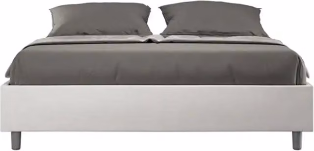 Letto matrimoniale senza rete imbottito 160x210 similpelle bianco Azelia