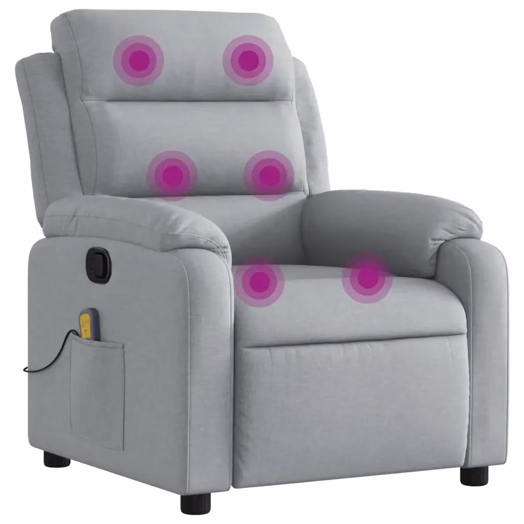Poltrona reclinabile relax vidaXL in tessuto grigio con braccioli e leva manuale – 2