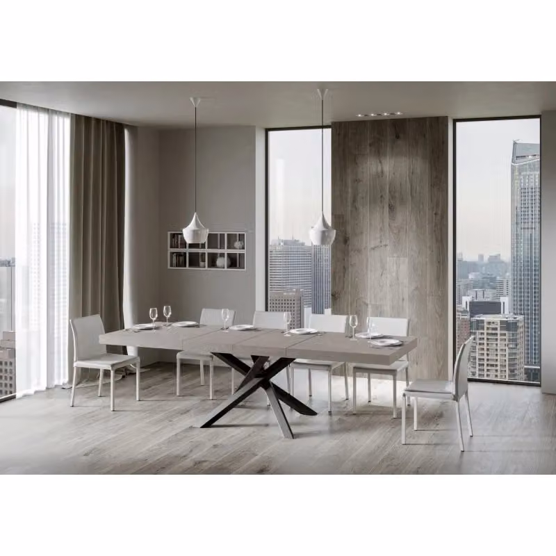Tavolo allungabile Volantis Premium ITAMOBY con telaio Antracite e piano Cashmere, L: 200/304 cm, P: 90 cm – 2
