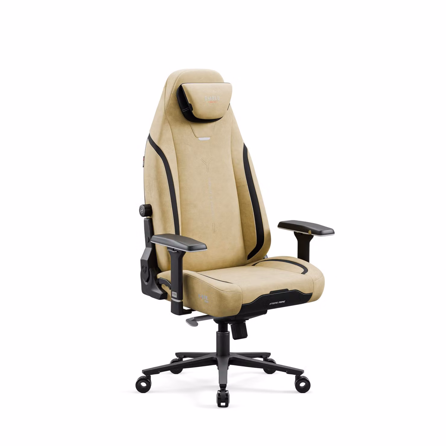 Sedia da gioco Diablo X.Eye Prime con funzione di raffreddamento Sedia da ufficio Sedia da scrivania, carico massimo 140 kg, dimensioni normali, colore Broken Gold