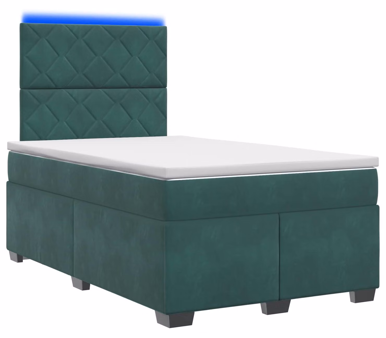 Letto a molle con materasso verde scuro 120 x 190 cm in velluto