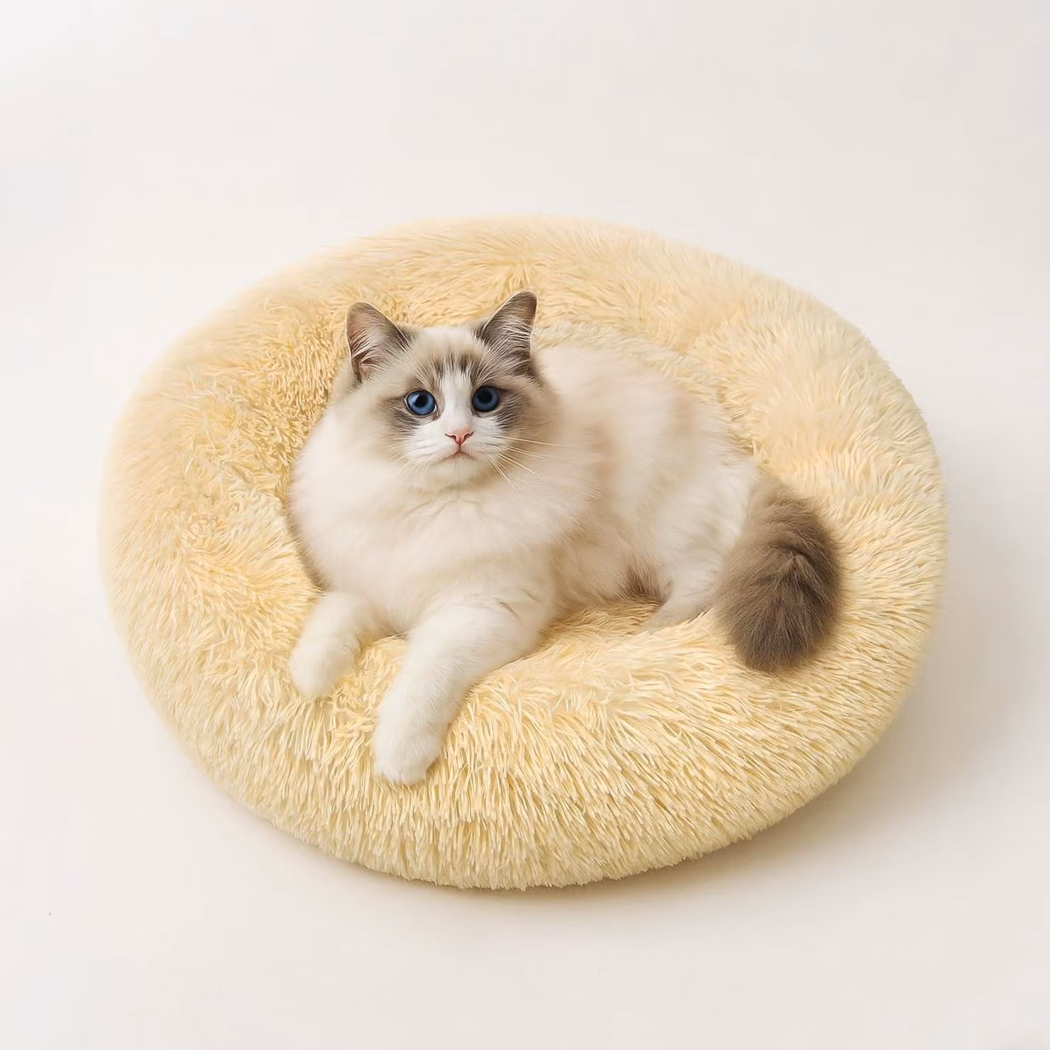 Cuccia per cani in peluche a forma di ciambella, 50 cm