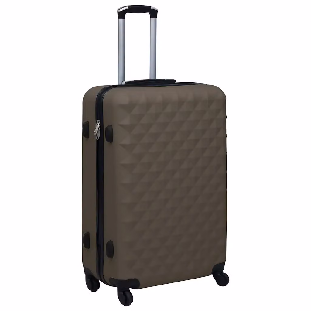 Set di 3 Valigie Trolley a Custodia Rigida in ABS Marrone vidaXL 92418 – 2