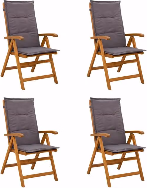 Sedie da giardino reclinabili 4 pz Naturale 3434465