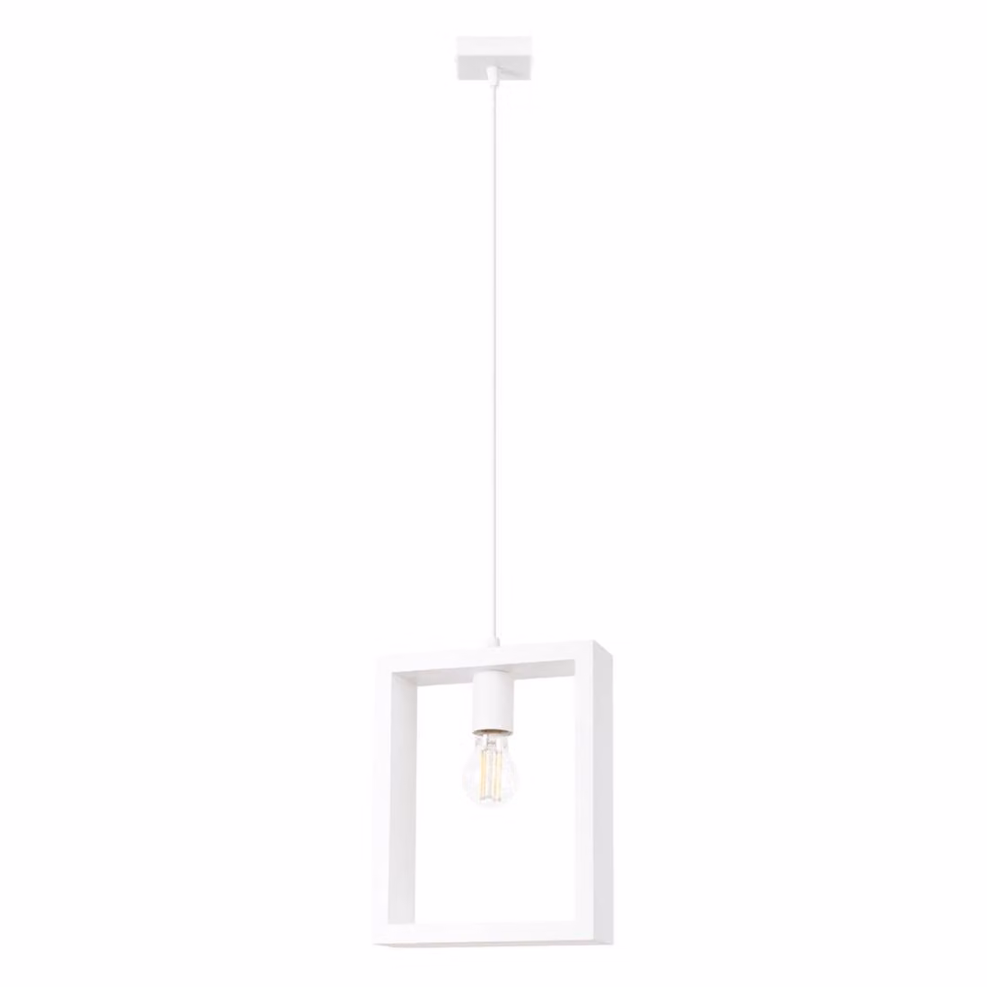 Lampada a sospensione ARIES bianco 1xE27 15W acciaio/legno 133x8x24cm Sollux Lighting