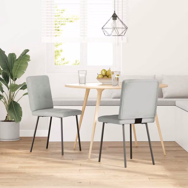 vidaXL Sedie da Pranzo 2 pz Grigio Chiaro in Velluto