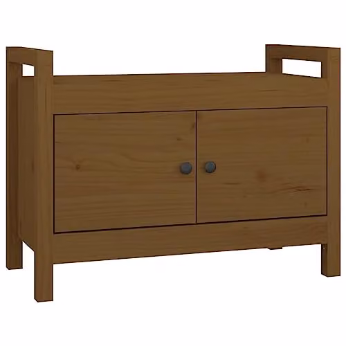 Helloshop26 Panca Panca d'ingresso 80 x 40 x 60 cm Legno di pino massiccio Marrone Miele 02_0011026
