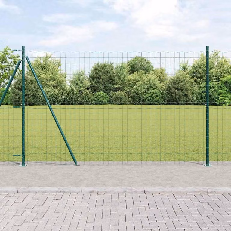 Maison Exclusive - Recinzione con pali. Verde 1.6 x 10 m Acciaio