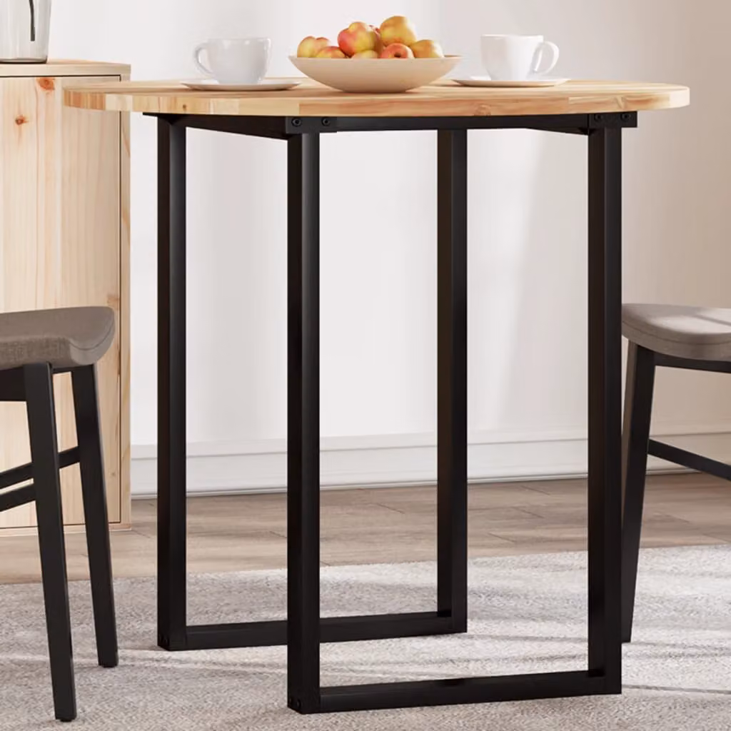 vidaXL Piano Tavolo Rotondo in Legno di Acacia Oliato Marrone Ø80 x 2 cm