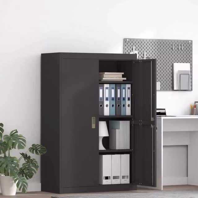 Armadio Nero 90 x 40 x 140 cm Acciaio 3406160