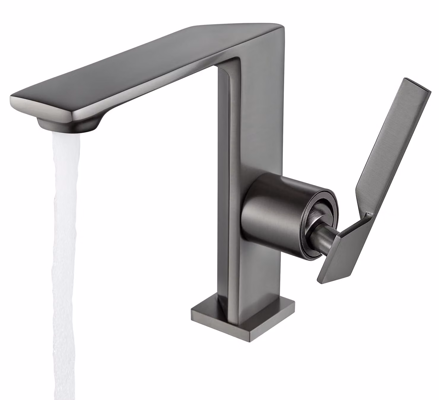 Miscelatore per lavabo in finitura grigio scuro, da montare a incasso, realizzato in ottone