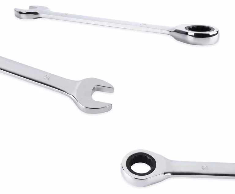 Set di chiavi a cricchetto - Chiavi a bussola - Chiavi a Esagono - Chiavi fisse - Set di chiavi - 12 pezzi, da 8 a 19 mm - Cricchetto a 72 denti