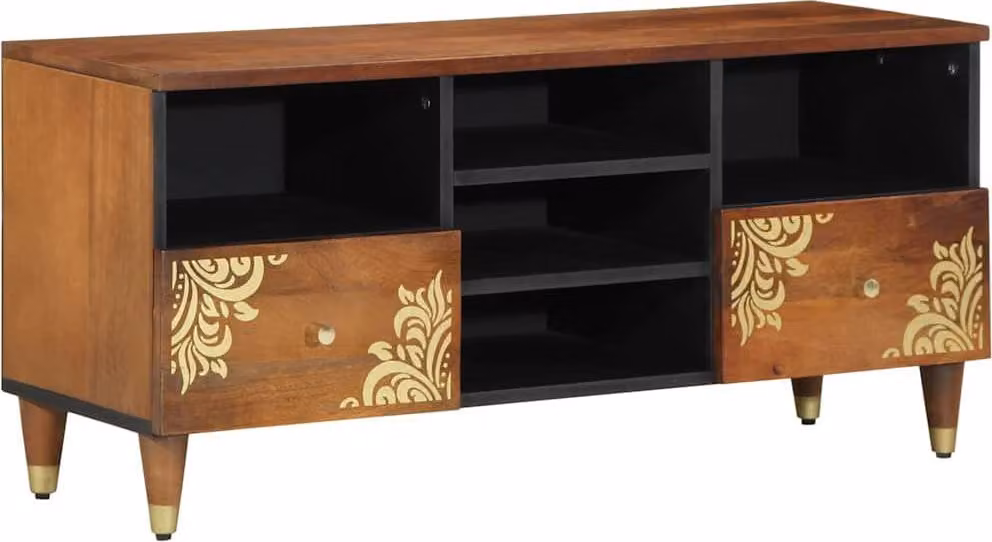 Mobile TV con cassetto Marrone miele 100 x 33 x 46 cm