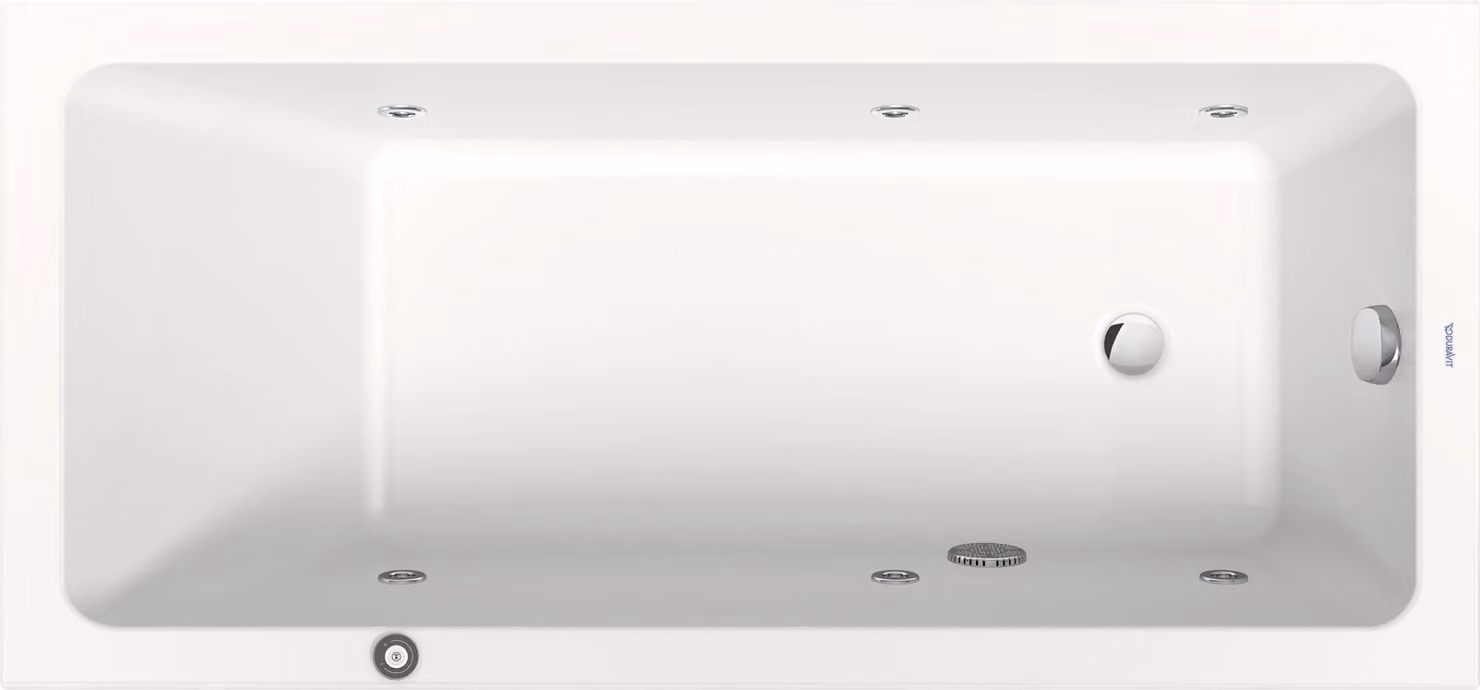 Duravit No.1 baignoire pour WC encastrée, rectangulaire, 1500x700mm, Jet Protect,1 pente de dossier, blanc, 760487000JP1000, 760487000JP1000