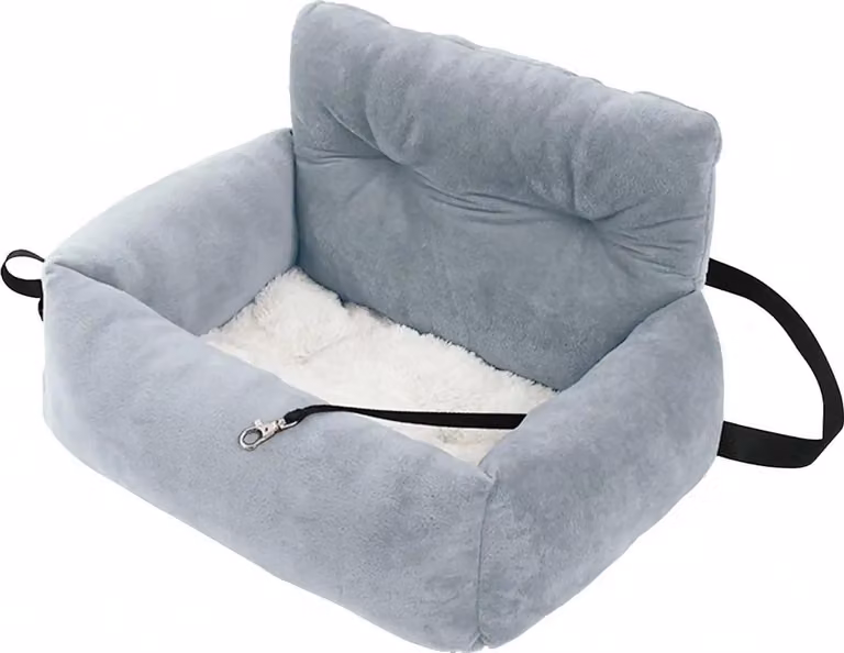 Seggiolino rialzato per animali domestici - Lettino da viaggio per auto - Morbido peluche caldo - Per sedili anteriori e posteriori - Utilizzabile anche in casa - Lavabile a mano - Per cani e gatti - Taglia M - Bianco