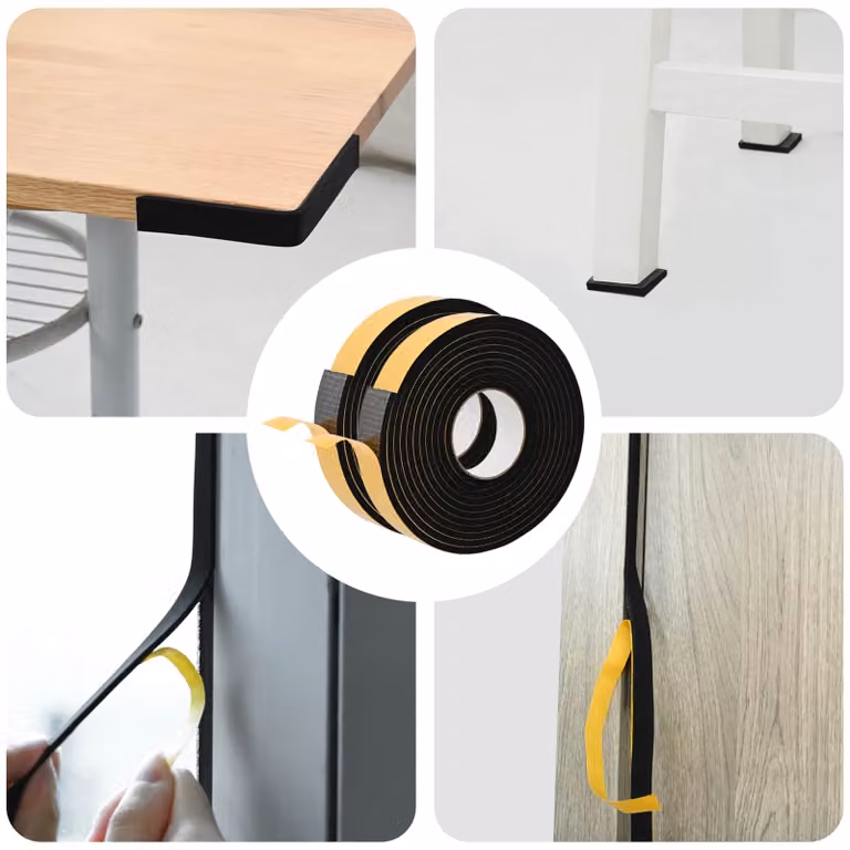 Set di 2 pezzi di nastro adesivo in schiuma biadesivo vidaXL, colore nero, Larghezza: 30 mm, Lunghezza: 5 m