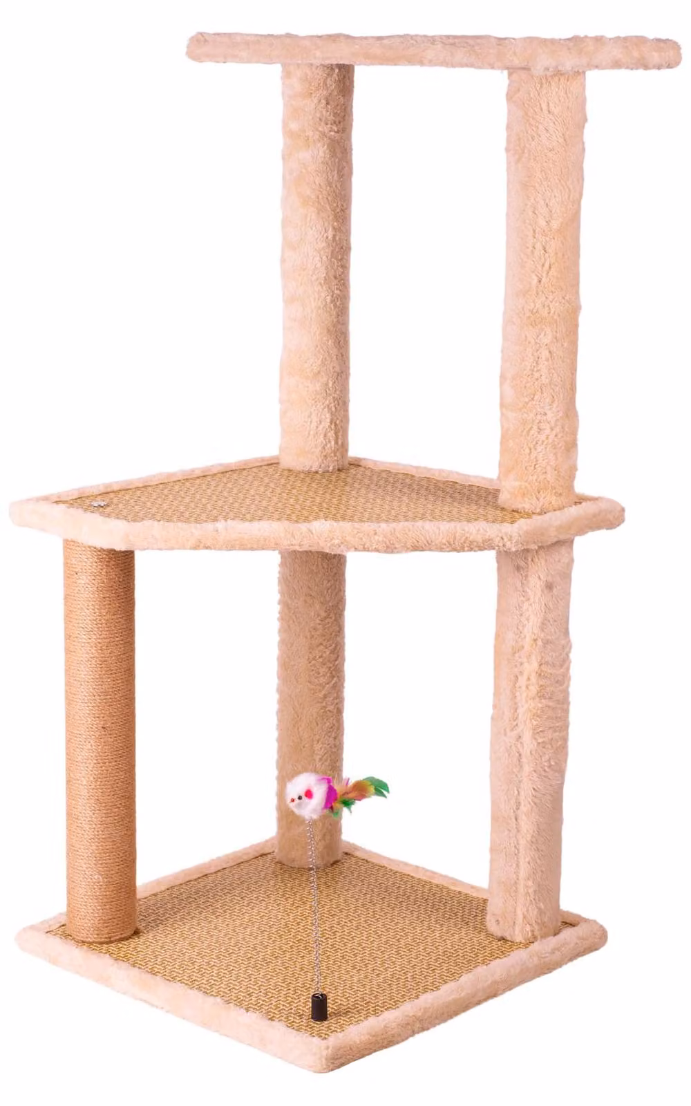 Albero per gatti, realizzato con iuta naturale e tessuto morbido, dimensioni 40 x 40 x 87 cm, ideale per la cura degli artigli