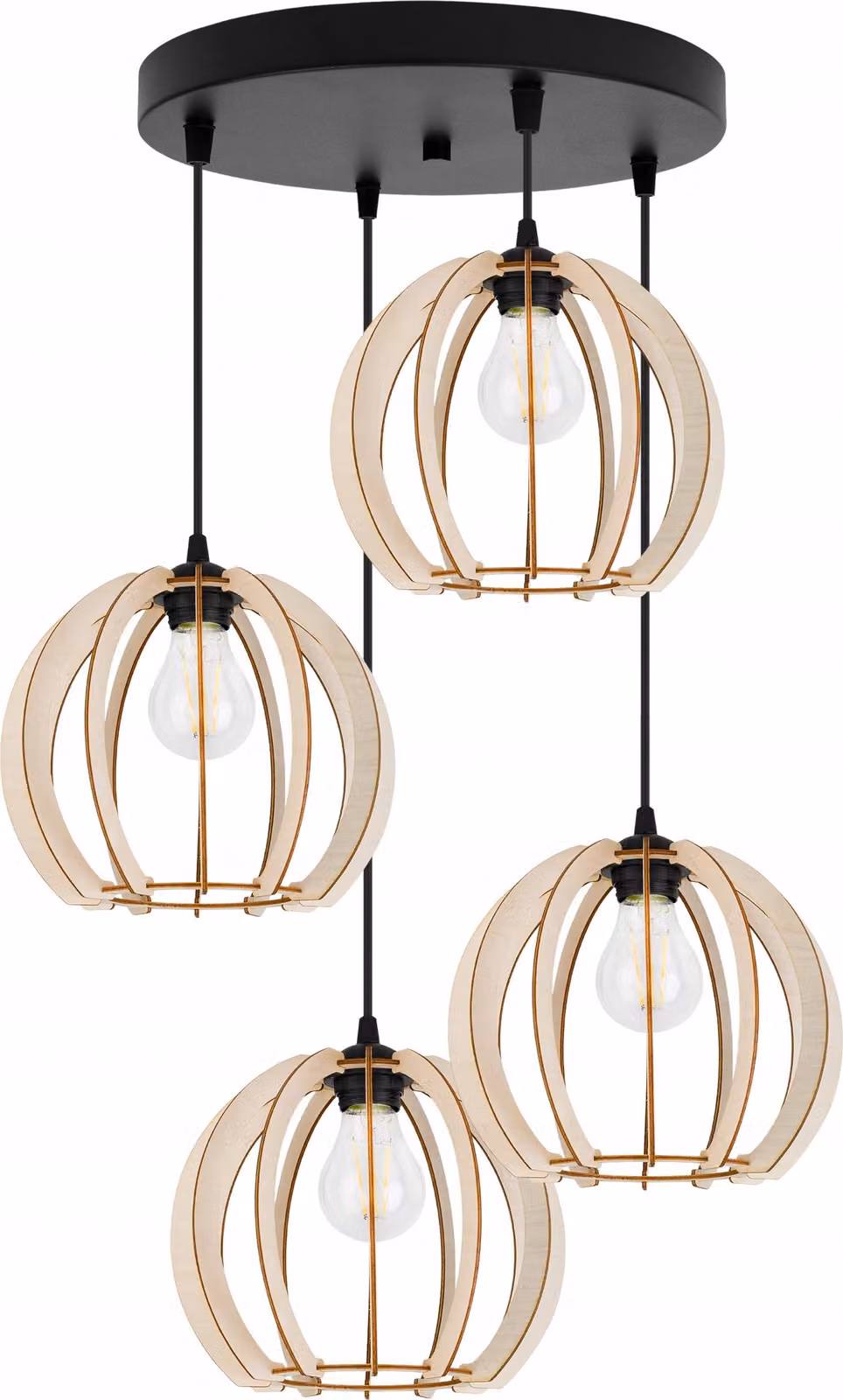 Moderna Lampada A Sospensione A Led In Legno