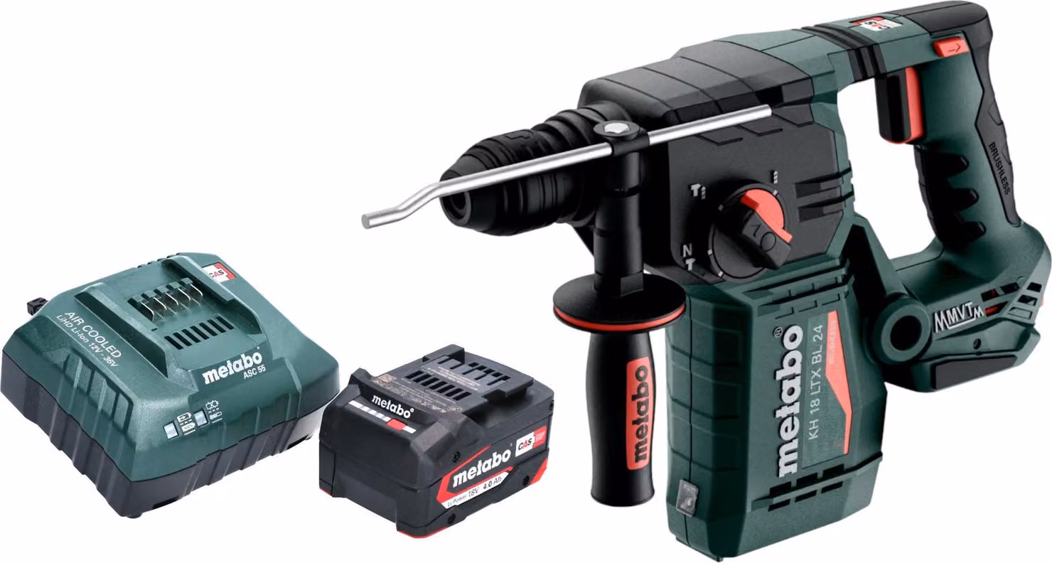 Metabo KH 18 LTX BL 24 Martello perforatore a batteria 18 V 2,2 J SDS Plus Brushless + 1x batteria 4,0 Ah + caricabatteria