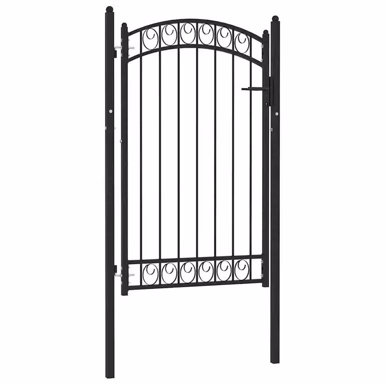Cancello a battente vidaXL in acciaio nero L: 100 cm, H: 170 cm