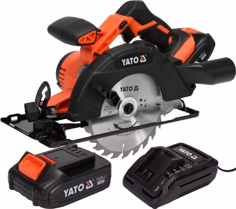 Seghetta circolare a batteria 18 V, 165 mm (1 batteria da 2 Ah + caricabatterie)