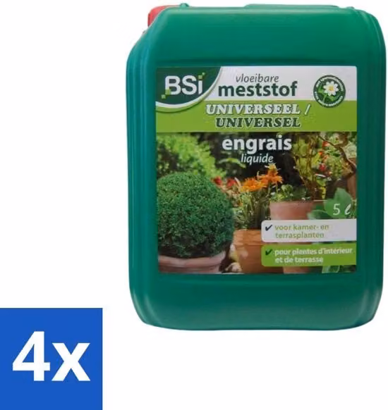 Mest universale liquida - Crescita equilibrata e piante forti - 5 L - Pacchetto economico - 4 pezzi