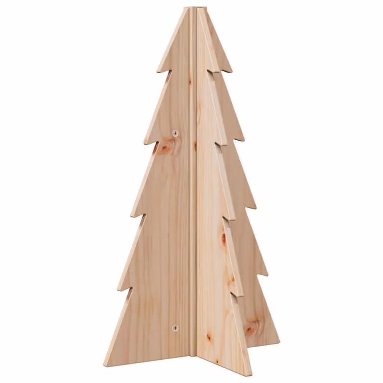 Albero di Natale Decorativo in Legno 69,5cm Legno Massello Pino