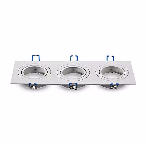 Portafaretto LED da Incasso Quadrato 3xGU10 e GU5.3 (MR16) Colore Bianco Orientabile