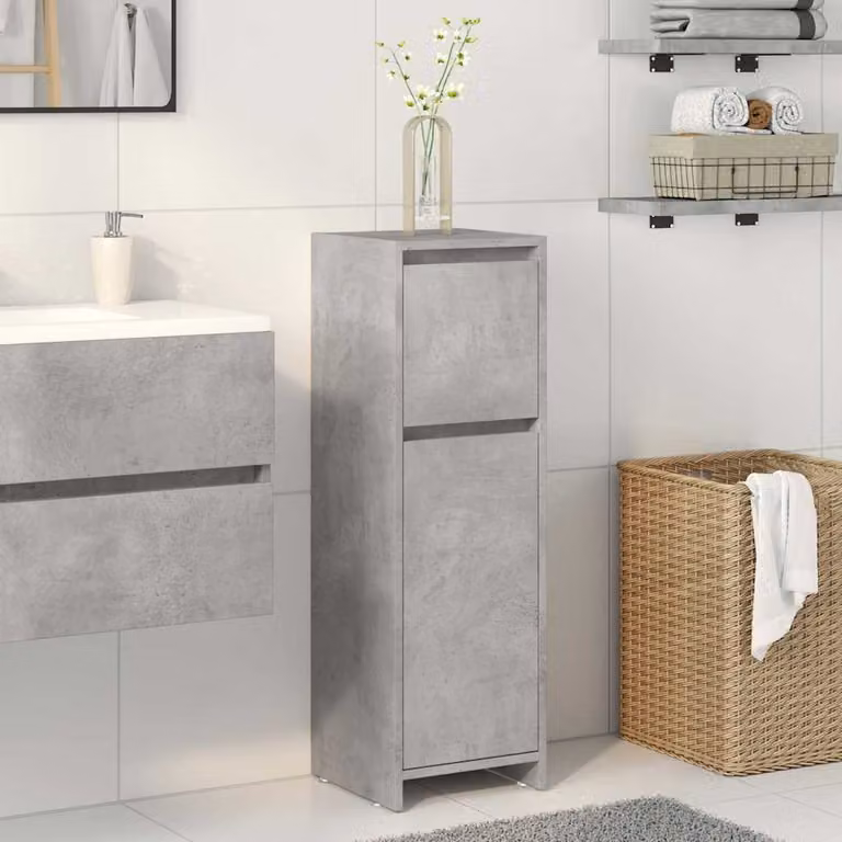 Mobile da bagno moderno vidaXL in legno MDF grigio cemento L/P/H: 30 x 30 x 95 cm