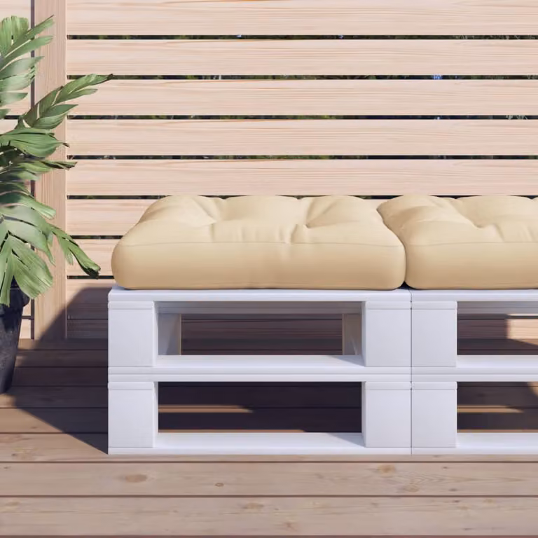 vidaXL Cuscino per Pallet Beige in Poliestere, L/P/H: 58 x 58 x 10 cm