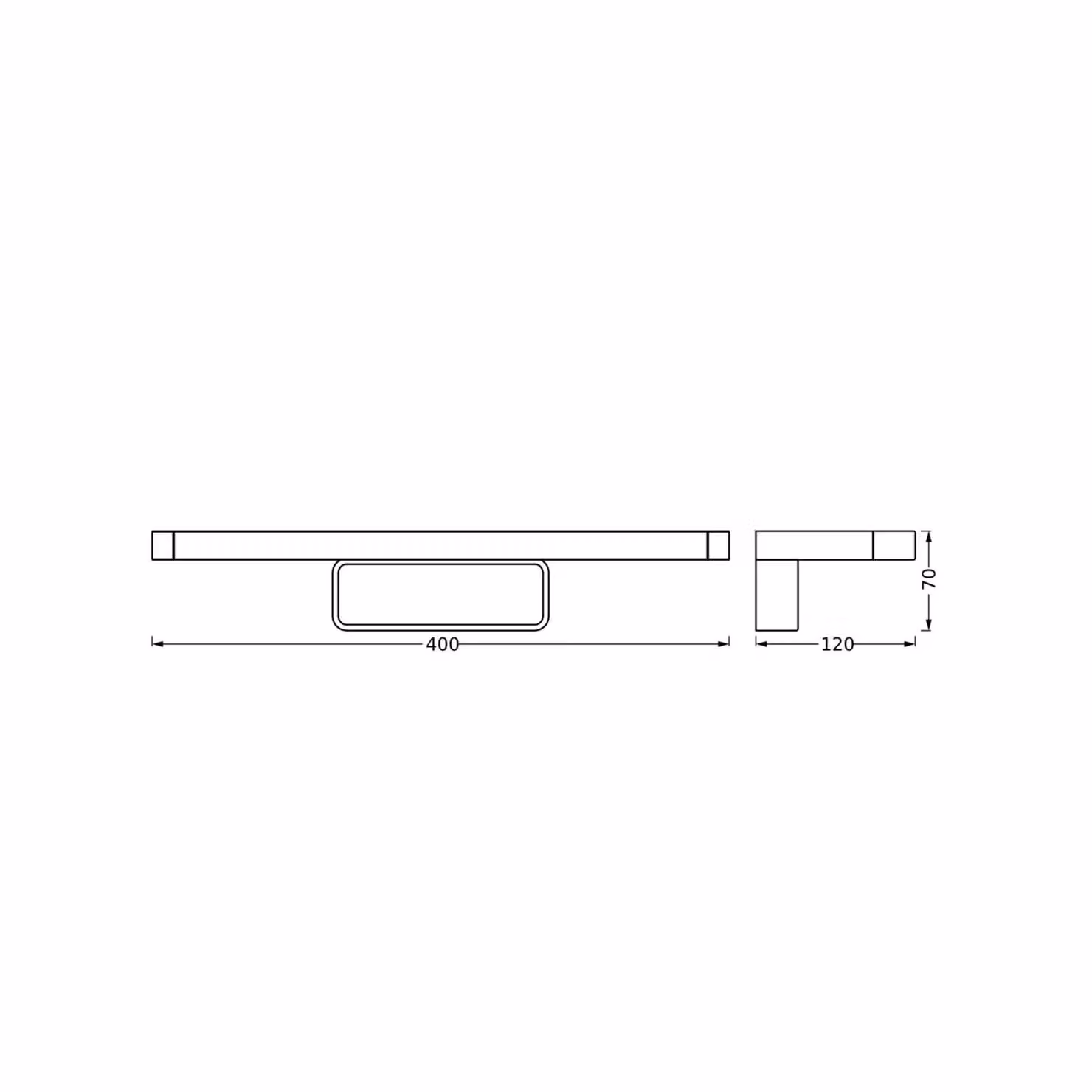 OSRAM Applique da parete ORBIS DISC BAR, Nero, Bagno, Alluminio, Moderno, Applique